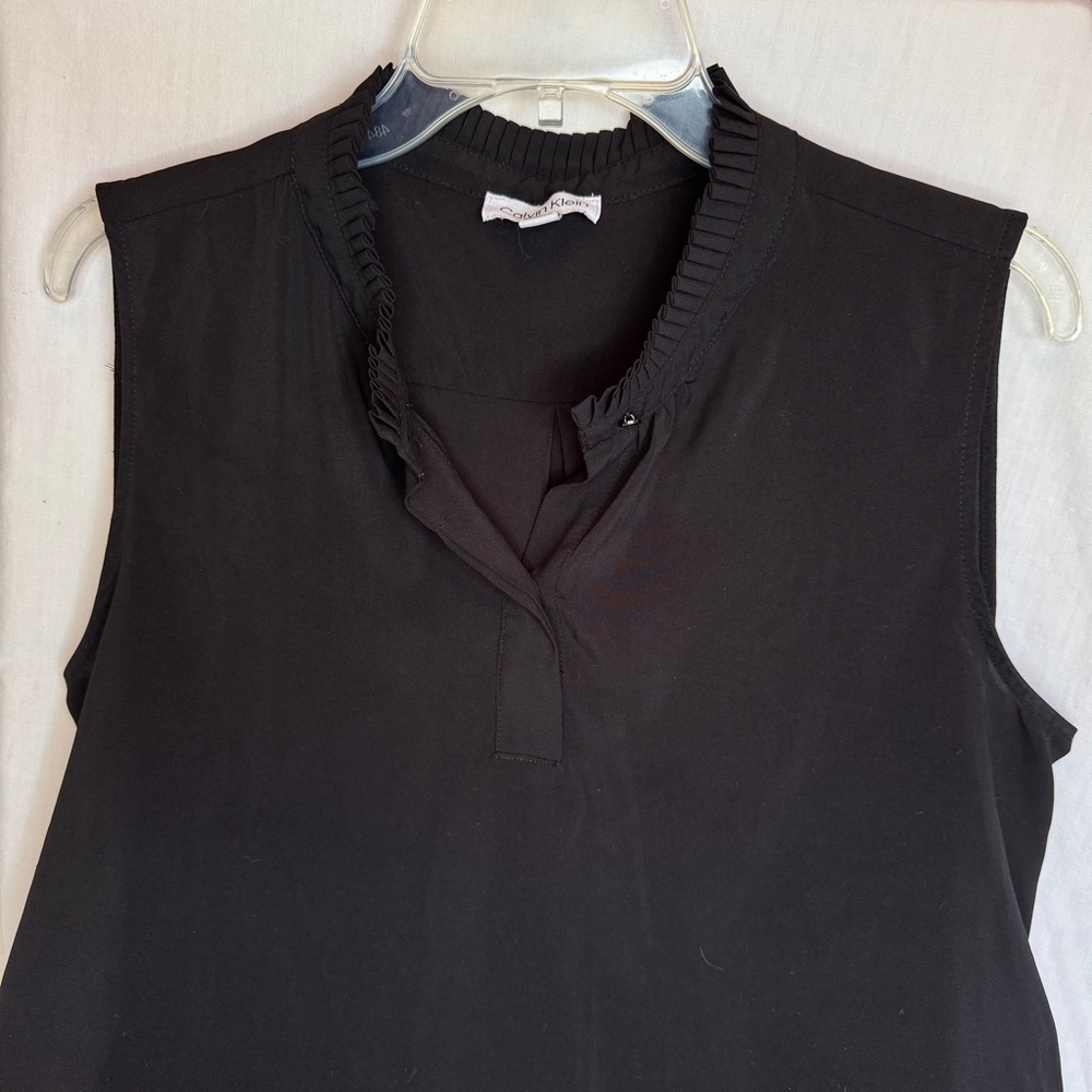 Calvin Klein Black Ruffled Blouse